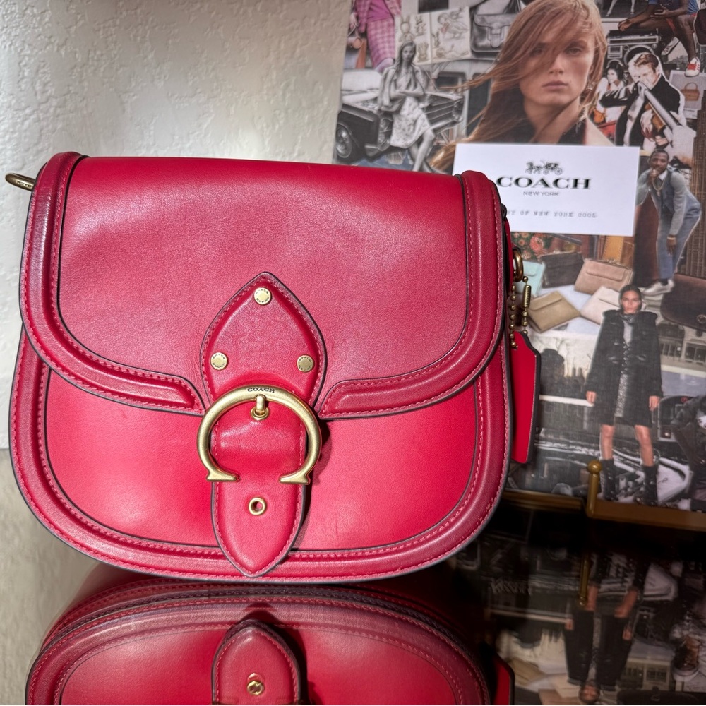 Coach Beat Saddle Candy Apple Red Crossbody Bag